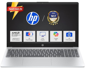 HP OmniBook AMD Ryzen 5 New AI 330 Processor (24GB DDR5 Ram, 1TB SSD), Anti-Glare,15.6\\\'\\\'/39.6cm FHD, Win11,Office24, Silver,1.7kg, FHD Camera with Shutter, Fingerprint Reador, Backlit KB fn0074AU