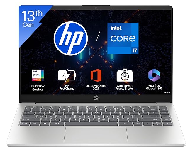 HP 15, 13th Gen Intel Core i7-1355U (16GB DDR4, 512GB SSD) FHD, Anti-Glare, 15.6’’/39.6cm, Win11, M365(1yr)* Office 24, Silver, 1.59kg, Iris Xe, FHD Camera w/Shutter, Backlit Laptop fd0468tu
