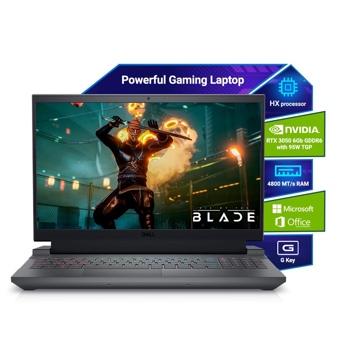 Dell G15-5530 Gaming Laptop, Intel Core i7-13650HX Processor/16GB/512GB SSD/NVIDIA RTX 3050 (6GB GDDR6)/15.6\\\" (39.62cm) FHD 120Hz 250 nits/Win 11 + MSO\\\'21/Backlit Keyboard/Dark Shadow Gray/2.65kg