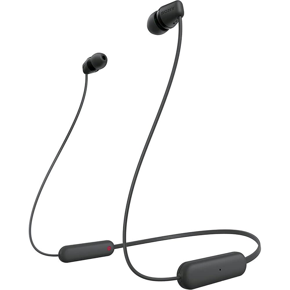 Sony WI-C100 Wireless Headphones with Customizable Equalizer for Deep Bass & 25 Hrs Battery, DSEE-Upscale, Splash Proof, 360RA, Fast Pair, in Ear Bluetooth Headset with Mic for Phone Calls (Black)(BLUE)(WHITE)