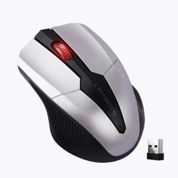ZEBRONICS Race Wireless Mouse, 2.4GHz, 1200 DPI, USB Nano Receiver, Power Saving, Ergonomic Design