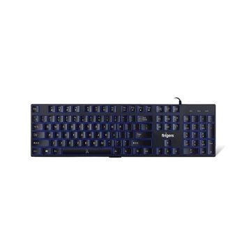FINGERS Gleaming BlueLit Wired Backlit Keyboard (Spill Resistant | 3 Levels of Brightness | Works Well with WindowsÂ® | Mac | Linux), black, Standard