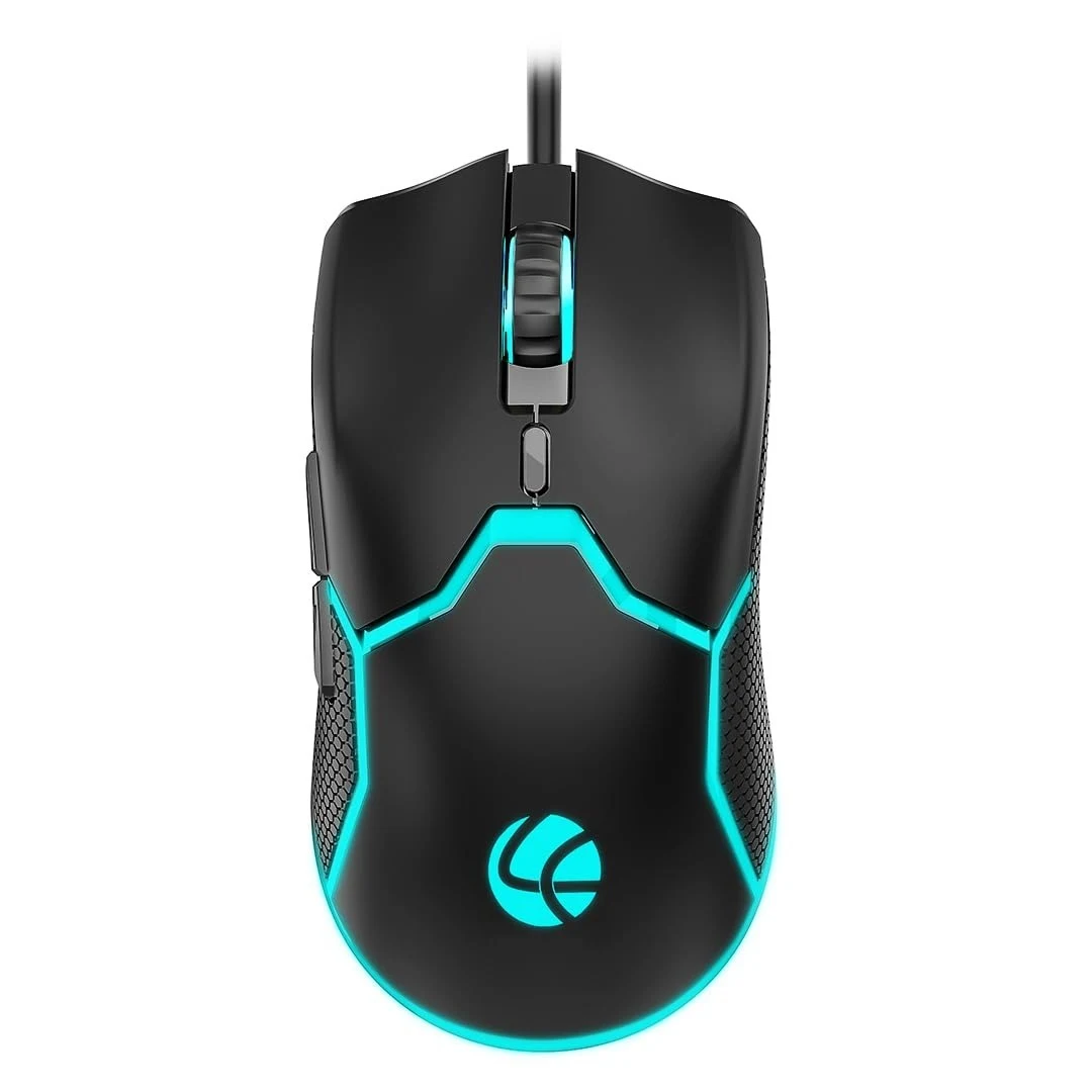 LAPCARE Champ Razor LGM-204 |3600 DPI Optical Sensor Gaming Mouse with Rainbow Light | Marco 6G Keys | 5m Clicks | ABS Material | Optical Sensor| Rubber Oil + Laser Carving (Black)
