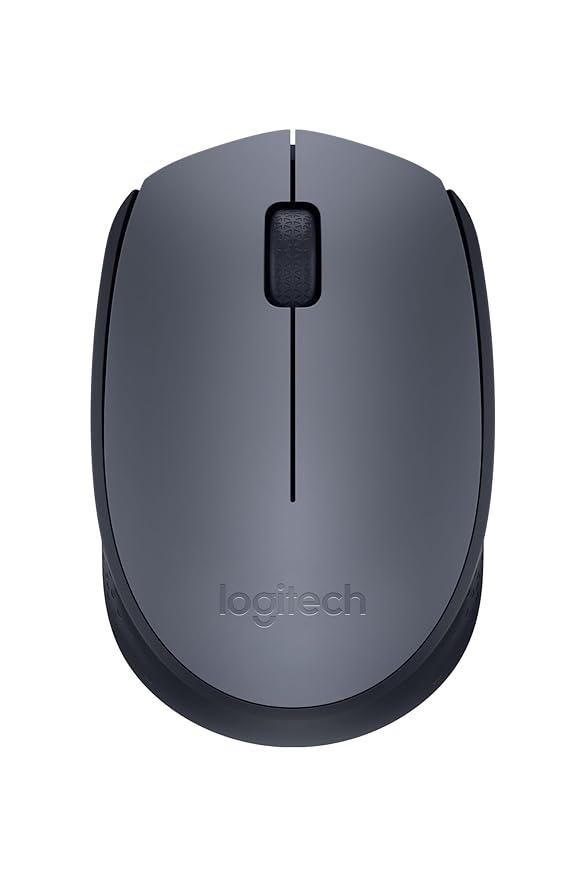 Logitech M170 Wireless Mouse, 2.4 GHz with USB Mini Receiver, Optical Tracking, 12-Months Battery Life, Ambidextrous PC / Mac / Laptop - Grey/Black