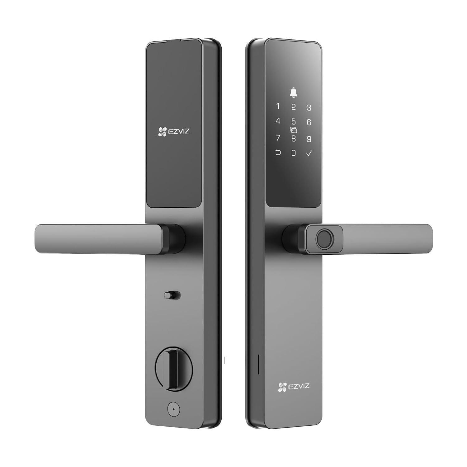 EZVIZ by Hikvision|Smart Fingerprint Door Lock|Keyless Entry|Realtime Mobile Alerts|Child Safety Lock|BuiltIn DoorBell|Waterproof Design|Supports Emergency PowerSupply|DL05, Black