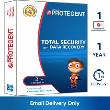 Unistal\\\'s PROTEGENT Total Security (Windows) Latest Version | 1 User, 1 Year | Includes Proactive Data Recovery Software, Crash Proof | Email Delivery In 1 Hour- No CD