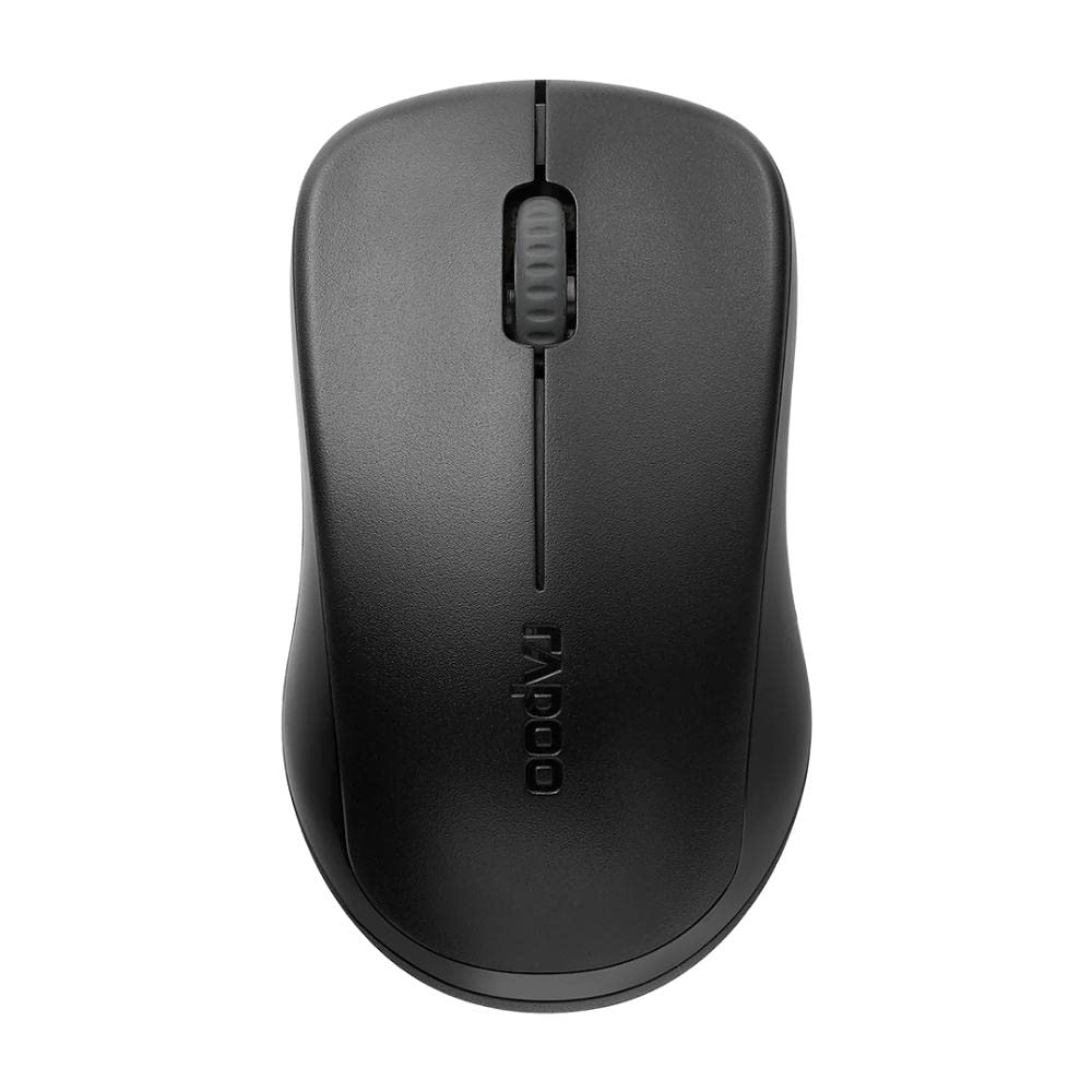 Rapoo 1620 2.4GHz Wireless Mouse, 10mtr Range, 1000 DPI, Black | Reliable 2.4 GHz wireless, 1000 DPI sensor, Comfortable elongated design, ambidextrous Design, upto 12 months battery life