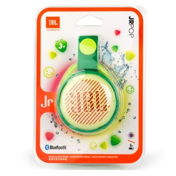 JBL Junior POP by Harman Portable Bluetooth Speaker with Multi Color Light Show & IPX7 Waterproof (Green)