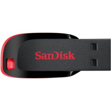 SANDISK Cruzer Blade 64GB, USB 2.0, Flash drive, Pendrive, Red, 5Y Warranty (SDCZ50-064G-I35)
