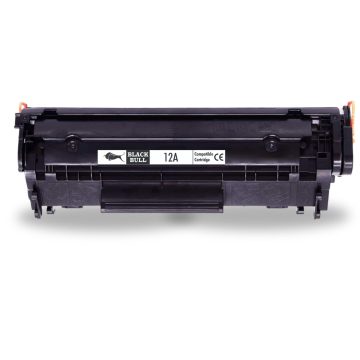 Black Bull ICE-12A Toner Cartridge | Compatible with HP 1010/1012/1015/1018/1020/1022/3015/3020/3030/3050/M1005/M1319f & Canon LBP2900/2900B/3000 Printers | High Yield Black | Crisp Printing