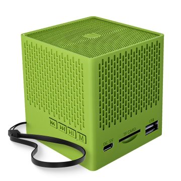 LAPCARE Kube 5W Portable Bluetooth Speaker V5.3 with in-Built FM Radio, Type C Charging Port with 6 Hrs Playback, Multiple Connectivity (TF Card, FM, USB Port, BT) (Green)
