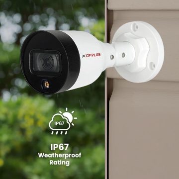 CP Plus 4MP Full HD IP Outdoor Bullet Camera | STQC Model | CP-UNC-TA41L3C-D-LQ | Color Night Vision | IR Night Vision | Built-in Mic | 3.6mm Fixed Lens | PoE | Compatible with NVR only