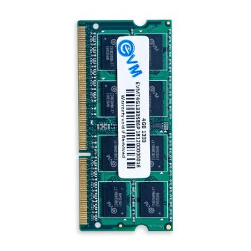 EVM 4GB DDR3 Laptop RAM 1333MHz SO-DIMM â€“ 1.5V Low Voltage, 204-PIN Pin, Intel & AMD Compatible, High-Speed Laptop Memory Upgrade â€“ 10 Year Warranty (EVMT4G1333S86P)