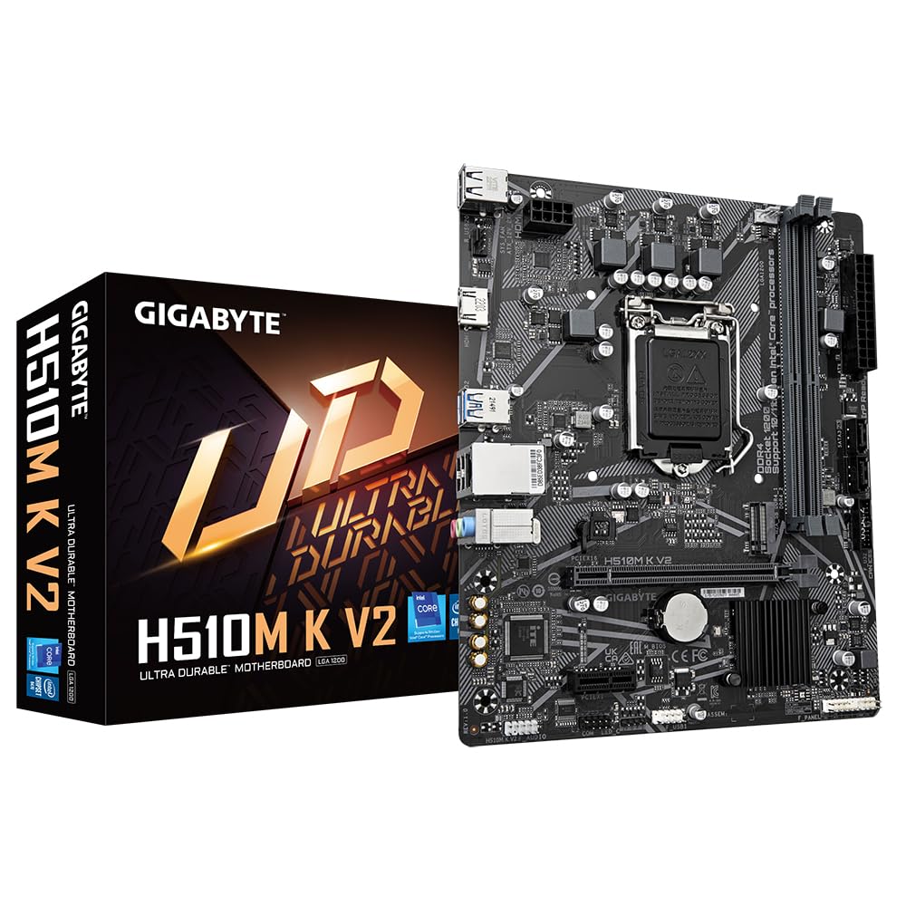 GIGABYTE H510M K V2 Motherboard | Intel H510 | Micro ATX | DDR4 | PCIe 3.0 | HDMI | USB 3.2 | Reliable Entry-Level