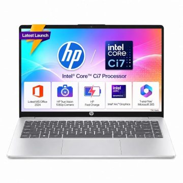 HP Premium EP Series (Intel 13th Gen Core i7-1355U, 16GB RAM, 512GB SSD, Win 11, MS Office 2024, Backlit KB, FHD Camera, 14\'\'/35.6cm Anti-Glare Micro-Edge Display, Lightweight 1.4kg, Silver) EP0159TU