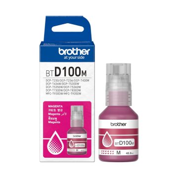 Brother Genuine BTD100M High Yield Magenta Ink Bottle, 5000 Page Yield Compatible for Brother DCP-T236, DCP-T230, DCP-T436W, DCP-T430W, DCP-T535DW, DCP-T530DW, DCP-T730DW, DCP-T830DW, MFC-T930DW