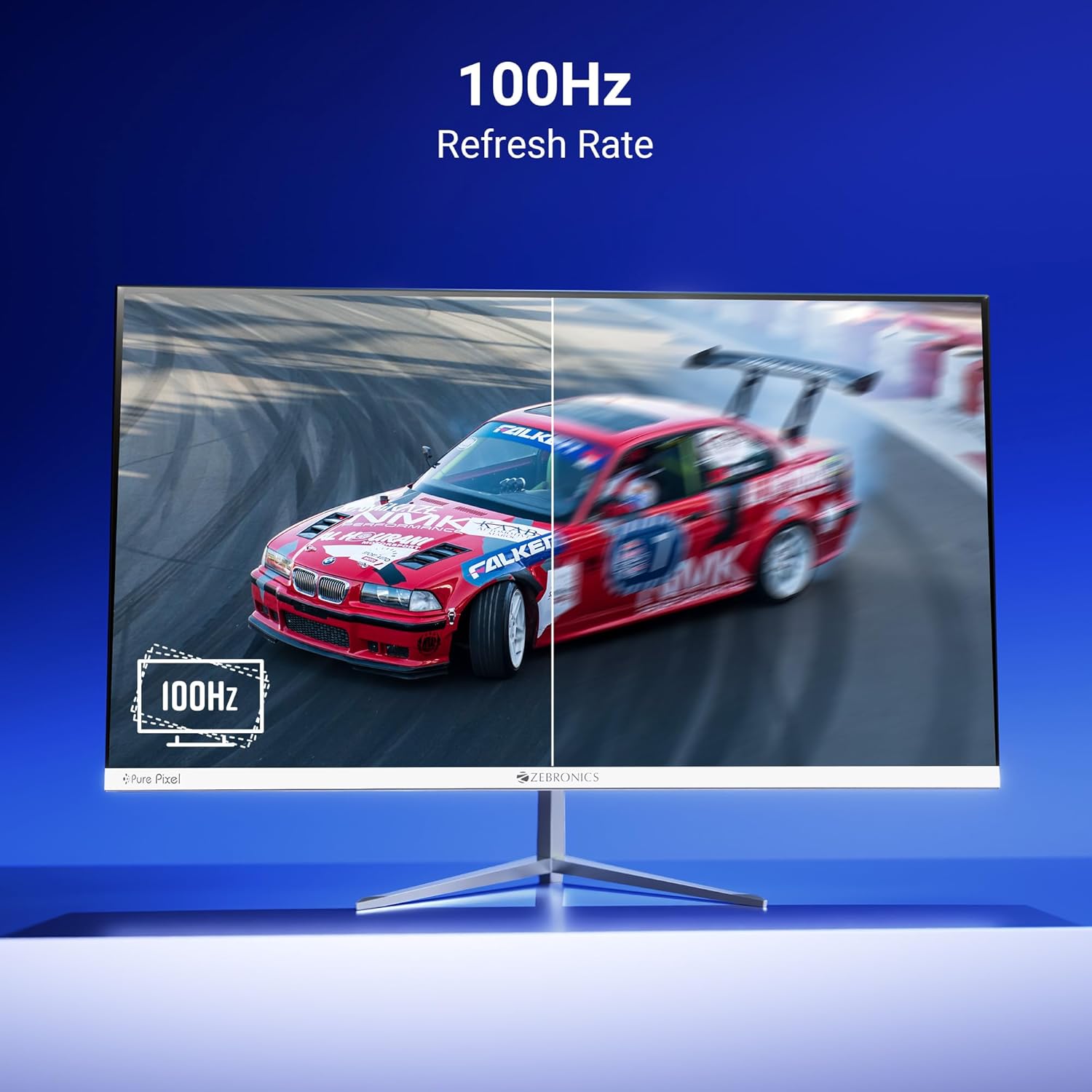 ZEBRONICS A27FHD LED 27 Inch (68.5 cm) Monitor, 100Hz Refresh Rate, HDMI, VGA, FHD 1920x1080, 250nits Brightness, Built-in Speaker, 500000:1 Dynamic Contrast Ratio, 16:9 Aspect Ratio, Wall Mountable