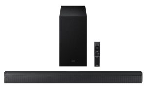 Samsung 370 W 3.1 ch Soundbar with Dolby Audio | DTS Virtual:X | Q-Symphony | Center Speaker | 3D Surround Sound | HDMI ARC | Optical in | Bluetooth | USB | Wireless Subwoofer (HW-B650F/XL, Black)