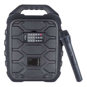 Fingers Knockout Rugged Portable Bluetooth Speaker with Digital Control Panel, Black