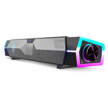 Ant Esports GS370SB Gaming Speakers for Desktop Monitor, Dynamic RGB Sound Bar With USB Powered HiFi Stereo Audio for PC, Laptop, Tablet, Cellphones