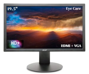 Acer V206Q 19.5 Inch HD+ 1600 X 900 Pixels LCD Monitor with LED Backlight I 200 Nits Brightness I VGA, HDMI Port with Inbox HDMI Cable I Eye Care Features I Tilt Option I Wall Mount Option I Black