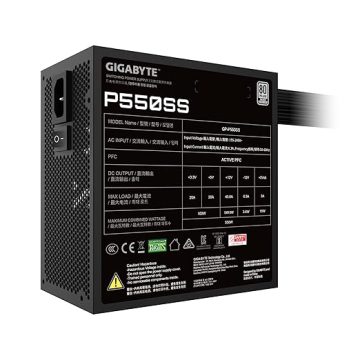 GIGABYTE GP-P550SS 550W ATX Power Supply | Non-Modular | 80 Plus Standard | Quiet Fan | Reliable Build
