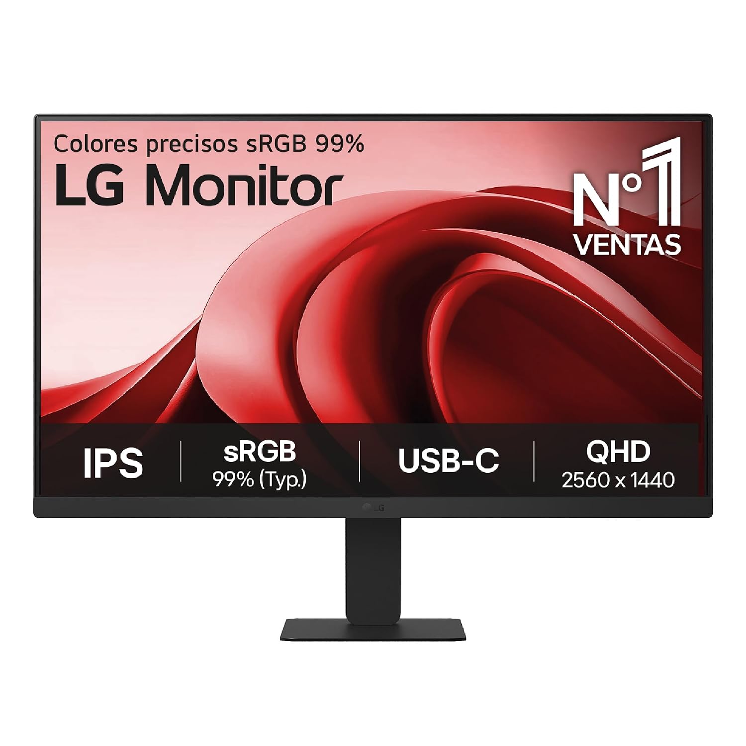 LG 24U631A IPS QHD (2560x1440) Monitor, 24 Inch, 100Hz, sRGB 99% (Typ.), HDR10, USB-C with PD 15W, HDMI, 3 Side Virtual Borderless, Head Phone Out, Reader Mode, 3 Years Warranty, Black