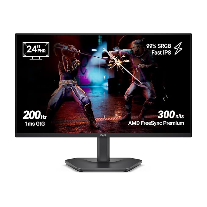Dell SE2425HG 23.8\" FHD IPS Gaming Monitor, 200Hz Refresh, 3side narrow bezels, 1ms GtG, AMD FreeSync Premium,HDR 10,300nits, 1000:1 Contrast, 99% Srgb, Tilt, 2*HDMI 2.1 TDMS(supports HDMI VRR),DP 1.4
