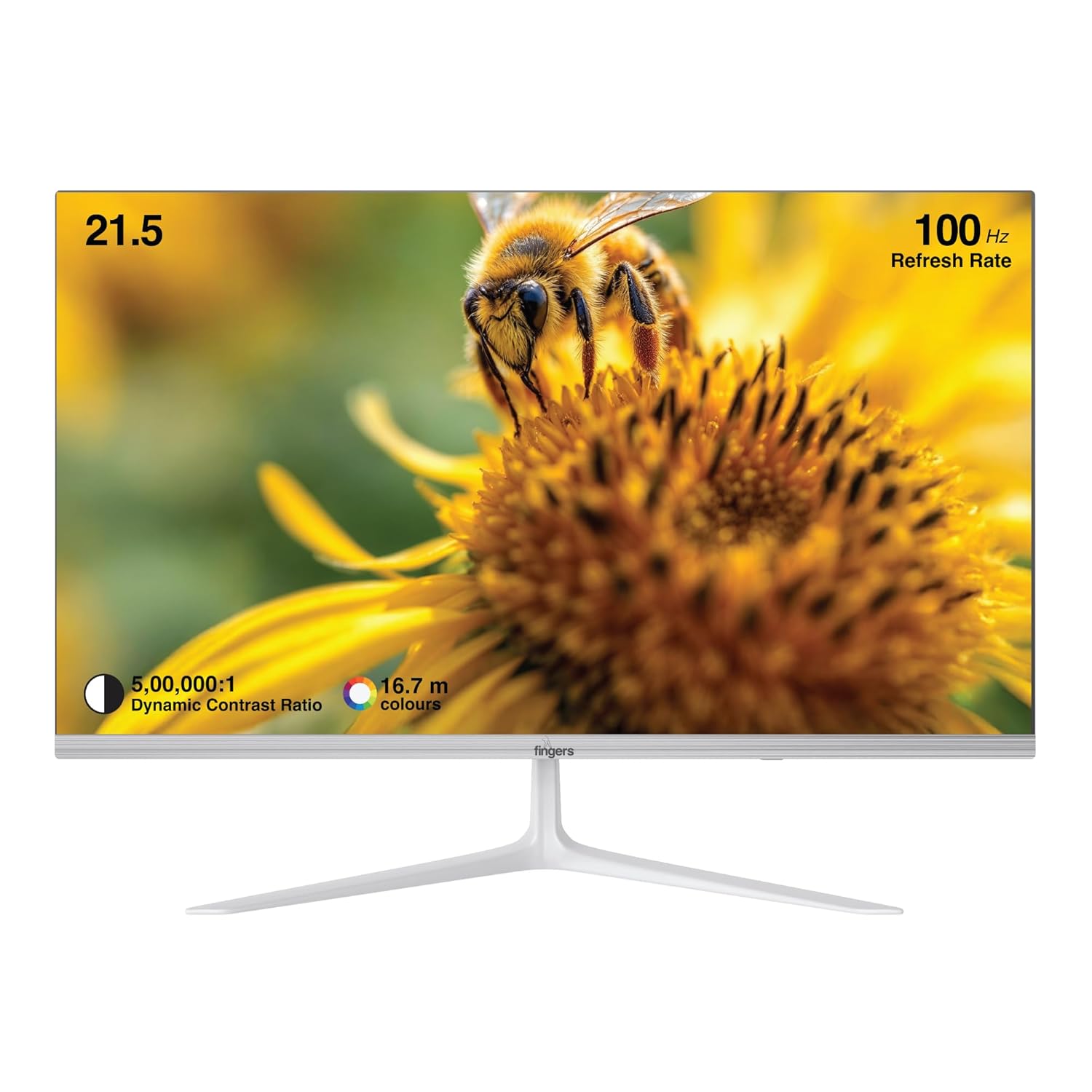FINGERS The Big Picture LED Monitor Satin-2150 [21.45 (51.48cm), FHD (1920x1080 px), Ultra-Slim & Frameless, 16.7 M Colours, Wall Mountable, VGA, HD Interface with 100HZ (Stunning White)