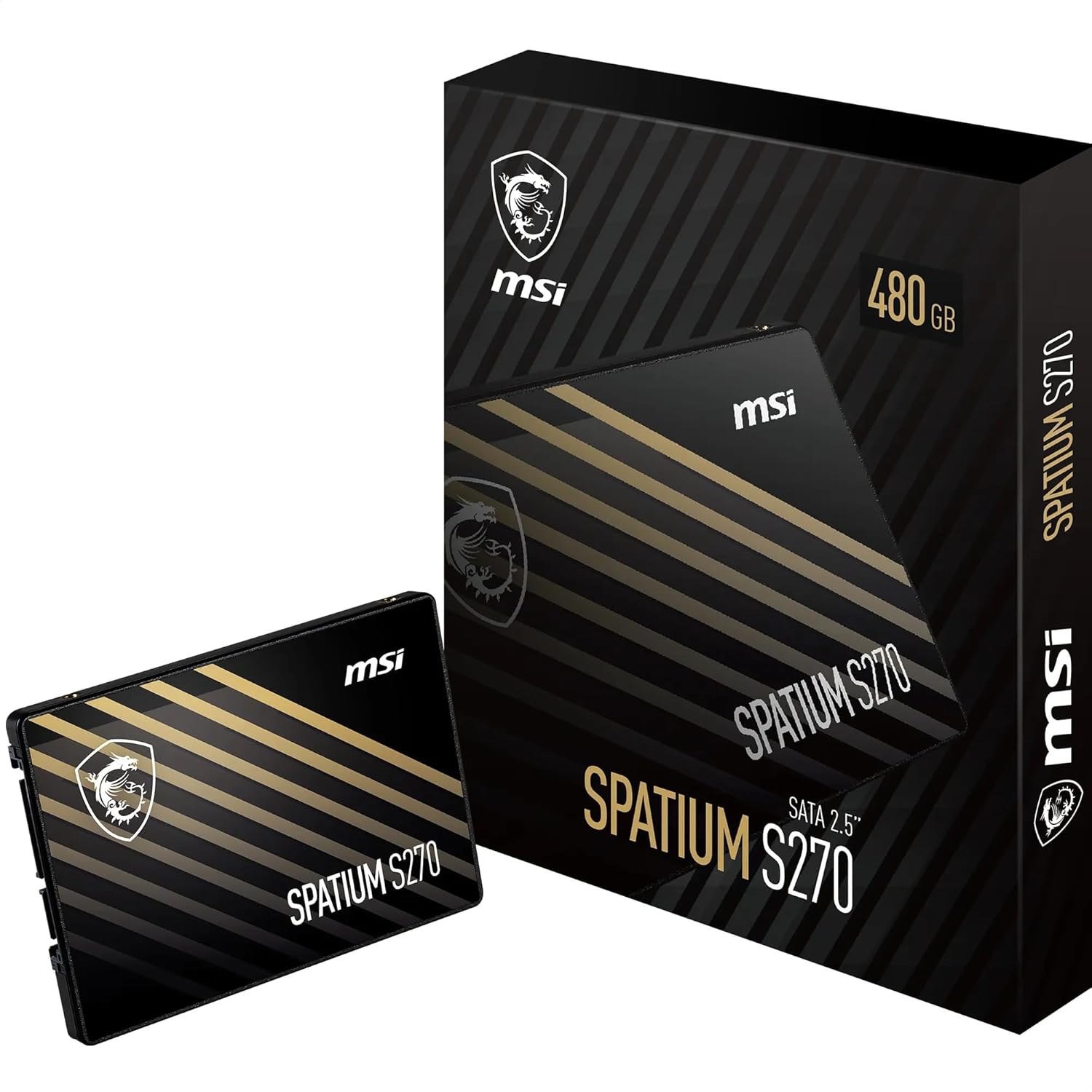 MSI SSD SPATIUM S270 SATA 2.5â€ 480GB â€“ SATA 2.5\" Internal Solid State Drive, Up to 500MB/s Read & 450MB/s Write, 3D NAND Flash, PHISON S11 Controller, Builtâ€‘in Data Security Featuresâ€“ 5â€‘Year Warranty