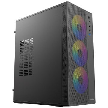 Antec ST5M ARGB mATX Mini Tower PC Case Black Tempered Glass 3 ARGB Fans