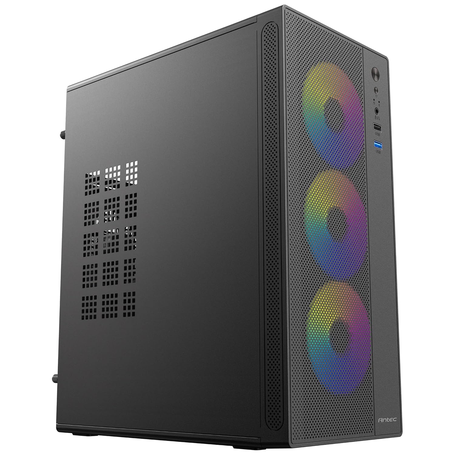 Antec ST5M ARGB mATX Mini Tower PC Case Black Tempered Glass 3 ARGB Fans