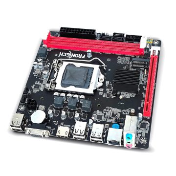 FRONTECH H61 Motherboard, Intel H61 Express Chipset, Supports LGA1155 Socket, Dual Channel DDR3 RAM, 6-Channel HD Audio, SATA 2.0, PCI Express Slot (FT-0491, Black)