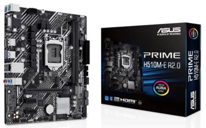 ASUS Prime H510M-E R2.0Intel® H470 (LGA 1200) Micro ATX Motherboard with PCIe 4.0, 32Gbps M.2 Slot, DisplayPort/HDMI™/VGA, USB 3.2 Gen 1 Ports, SATA 6 Gbps, Aura Addressable Gen 2