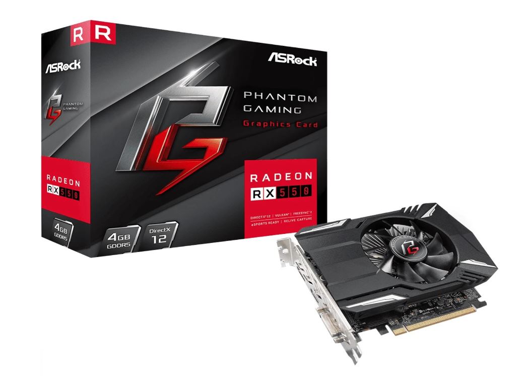 ASRock AMD pci_e_x8 Phantom Gaming Radeon RX550 gddr5 4G