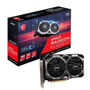 MSI Radeon RX 6600 XT MECH 2X 8G OCV1 GDDR6 8 GB AMD Radeon Chipset 128 bit 2602 MHz Graphics Card (Black)