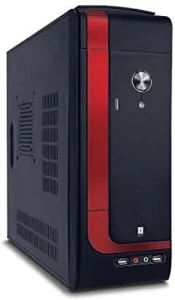 iBall Baby 342 Mid Tower Cabinet with USB 2.0 Ports Compatible with Computer (Black, Red)