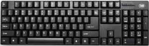 TVS ELECTRONICS Champ Wired USB Keyboard, Black, Full-Size 104 Keys with Rupee Symbol, Spill-Resistant, 1.8m Cable Length, Compatible with Windows, macOS and Linux