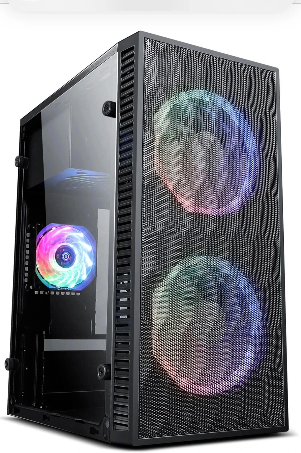 Xcess Crossbar Diamond Mini ATX Gaming Computer Case FULL TOWER Cabinet with USB 2.0 and USB 3.0 Ports Compatible with Computer (Black)