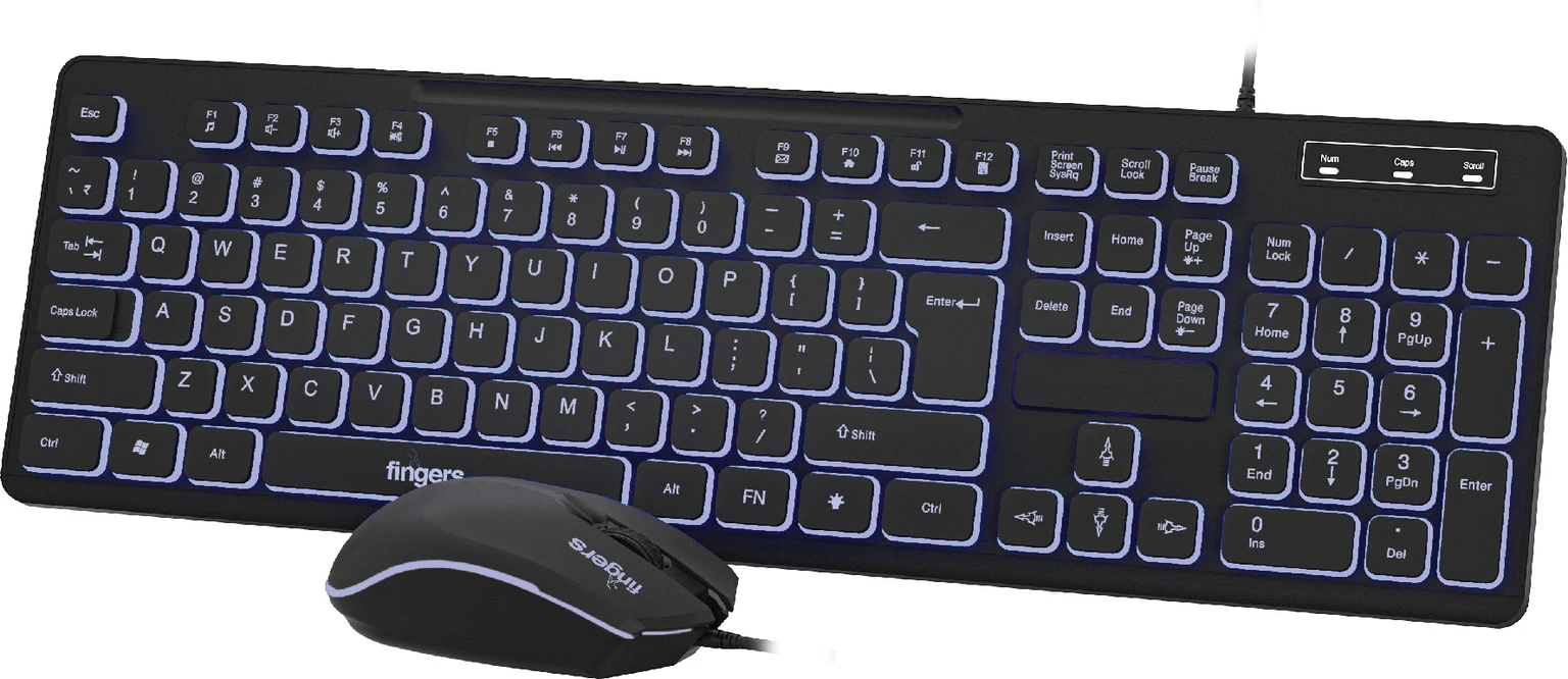 FINGERS Magnifico Duo Keyboard Mouse Combo Set (Jet Black)