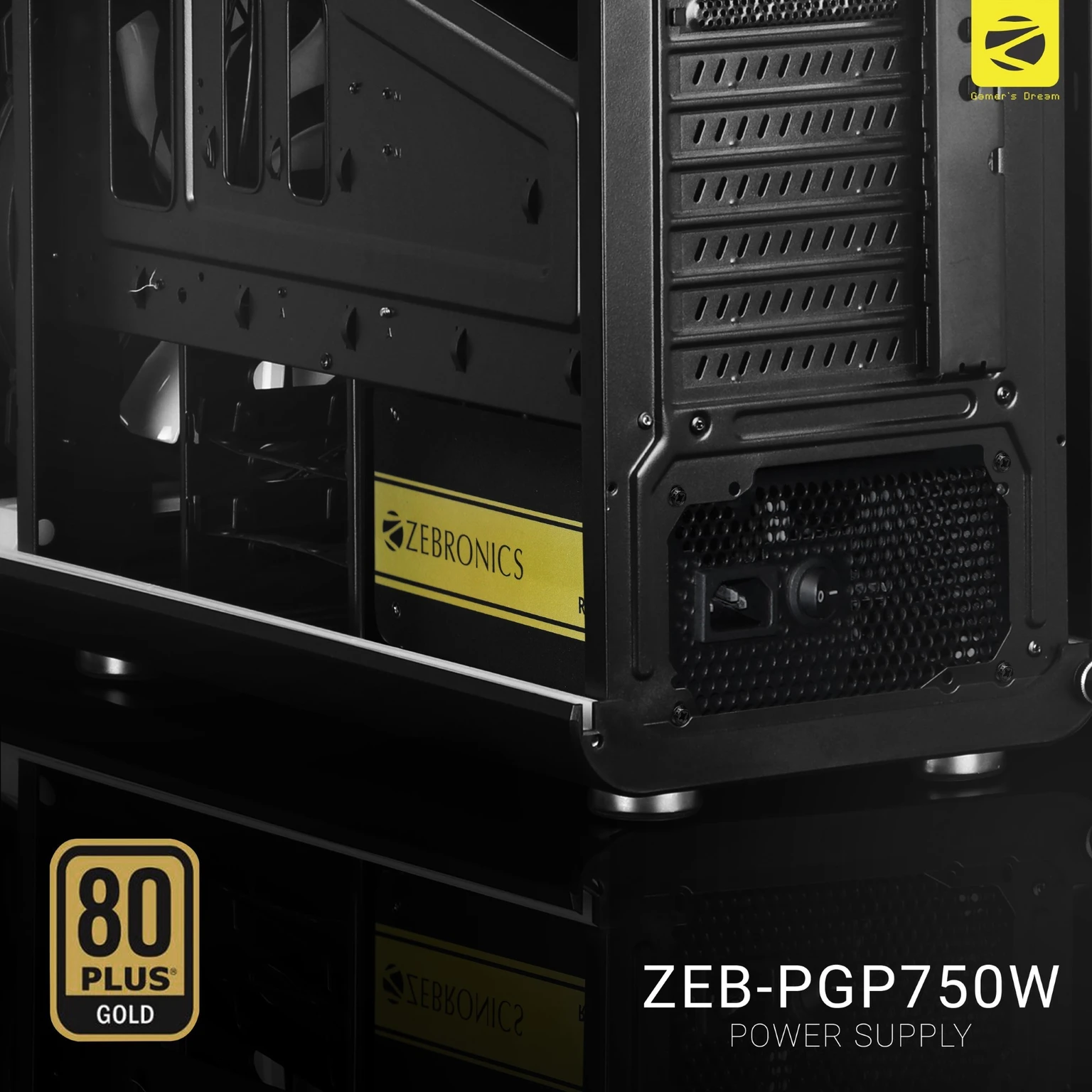 ZEBRONICS Zeb-PGP750W 750 Watts Gaming PSU with 6 SATA Cables (Black)