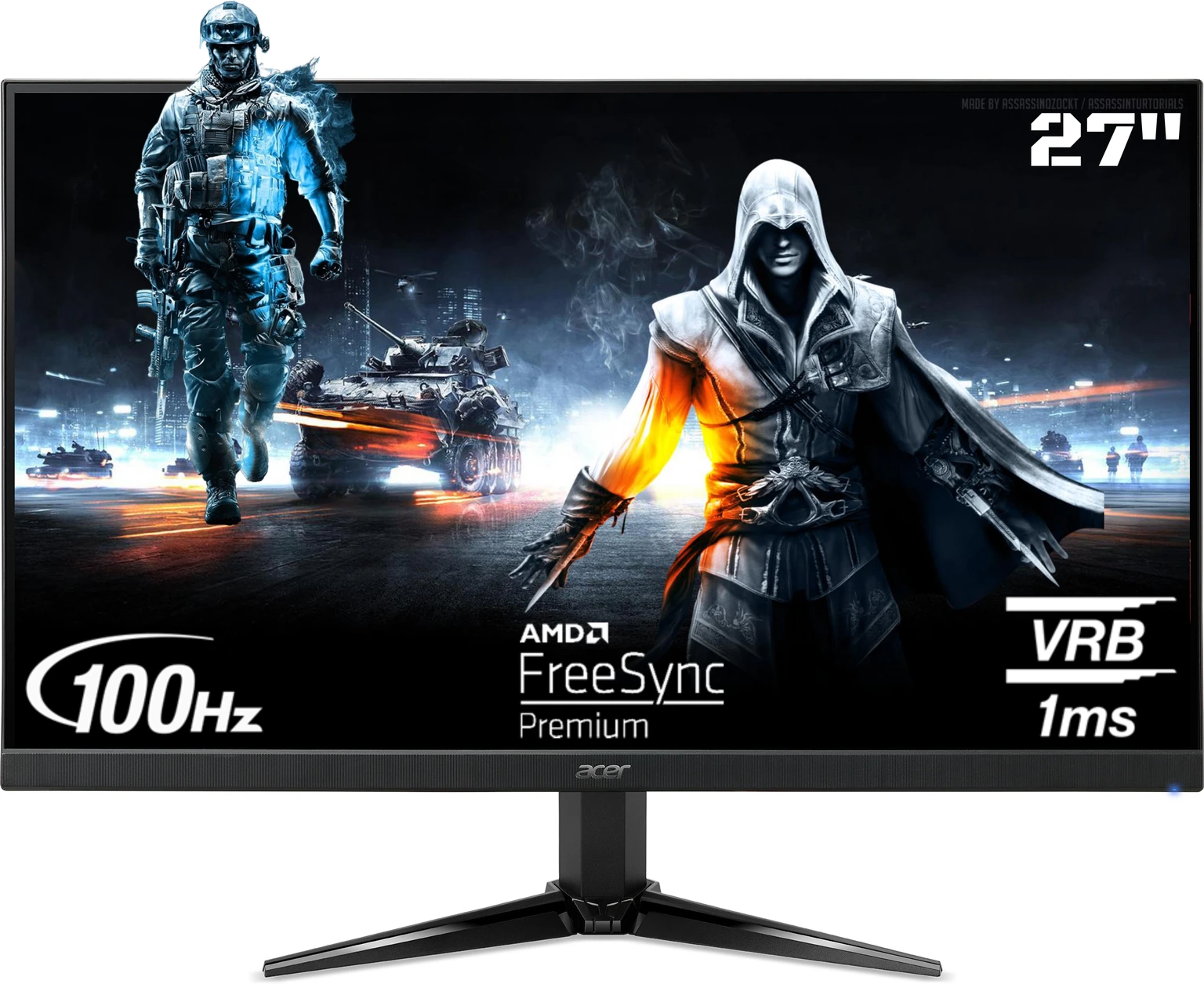 Acer Nitro 68.58 cm (27 inch) Full HD LED Backlit VA Panel Monitor (QG271) (Response Time: 1 ms, 100 Hz Refresh Rate)