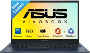 ASUS Vivobook 15 (2026) Intel Core 3 100U - (8 GB/512 GB SSD/Windows 11 Home) X1504VAP-IN006WS Thin and Light Laptop (15.6 inch, Quiet Blue, 1.7 kg, With MS Office)