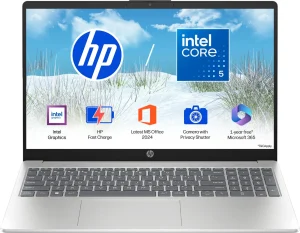 HP 15 Intel Core 5 120U - (24 GB/512 GB SSD/Windows 11 Home) 15-fd0262TU Thin and Light Laptop (15.6 inch, Natural Silver, 1.59 kg, With MS Office)