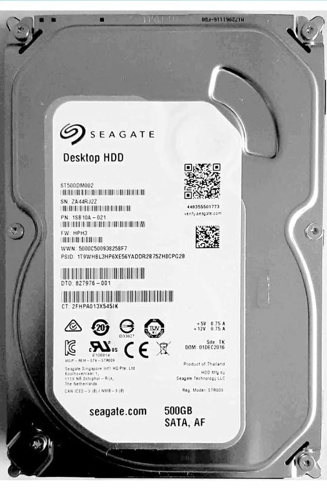 Seagate 500GB hard disk, Storage Capacity: Greater Than 500 GB, Model Name/Number: ST500DM002