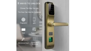 Mortise Syrotech SYF1000 Smart Face Biometric Door Handle Lock, Chrome
