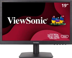ViewSonic 46.99 cm (19 Inch) WXGA LED Backlit TN Panel with VESA-Compatible Mount, HDMI 1.4, ViewMode Technology, Flicker Free, Low Blue Light Filter Monitor (VA1903H-2) (Response Time: 5 ms, 60 Hz Refresh Rate)