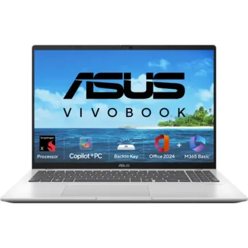 ASUS Vivobook 16, AI Powered Laptop, Snapdragon X X1 26 100 (16GB/512GB/Qualcomm Adreno GPU/40.64 cms (16) WUXGA/Windows 11 Home/Office Home 2024 + M365 Basic (1 Year Validity)*) X1607QA-MB050WS