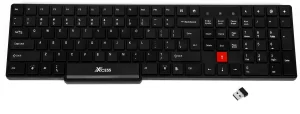 Xcess XK303W Wireless Standard Desktop Keyboard Compatible with Desktop, Laptop, Mac (Black, Red)