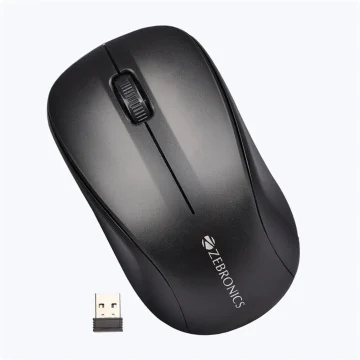 ZEBRONICS ZEB PACE MOUES Ambidextrous Optical Mouse (2.4GHz Wireless, Black)